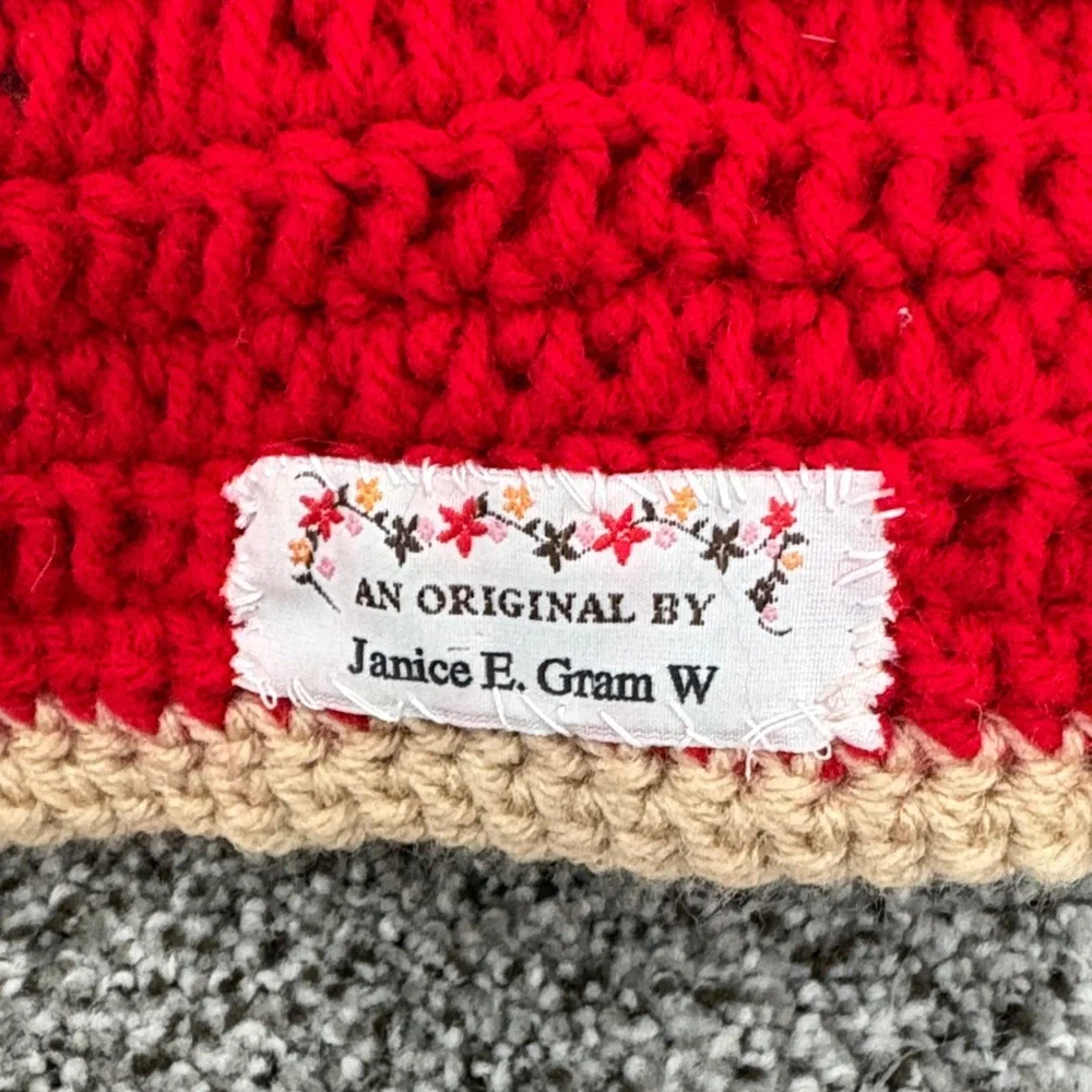 Red and Tan Paw Print Kids Scarf